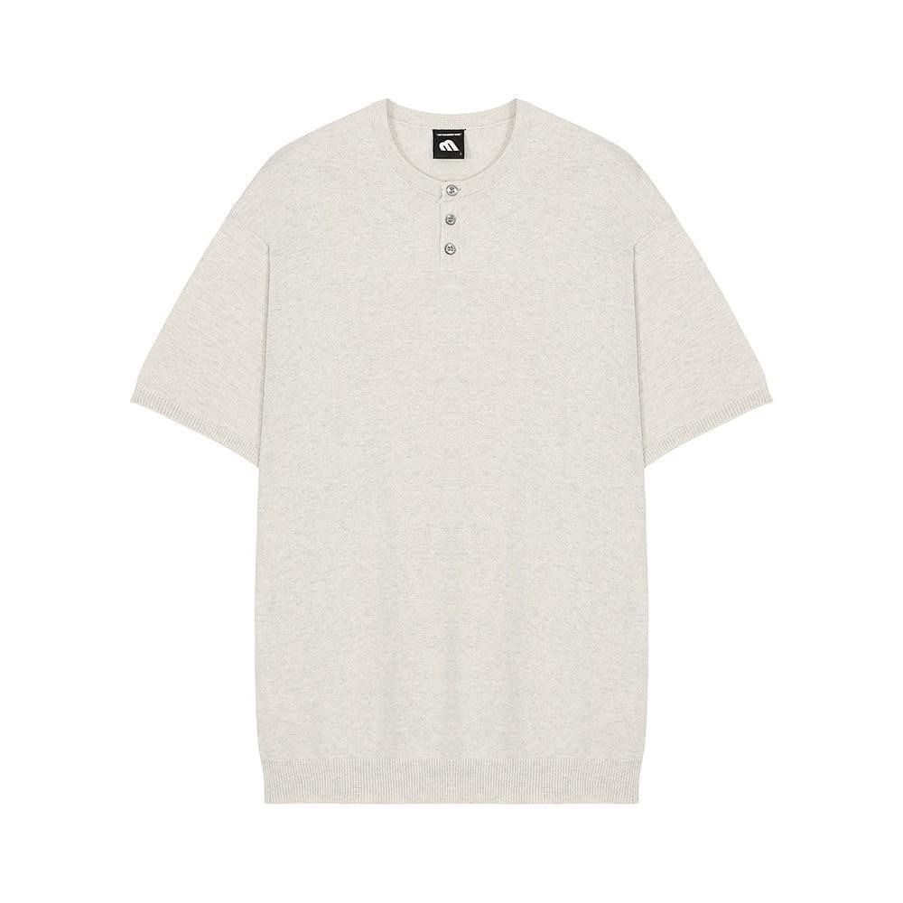 Real Takai RT NO. 1735‎ Half Button Short Sleeve Cream Henley Size Medium NWT